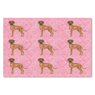 Rhodesian Ridgeback Dog Love Heart Pattern Pink Tissue Paper