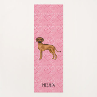 Rhodesian Ridgeback Dog Love Heart Pattern Pink Yoga Mat
