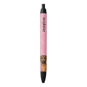 Rhodesian Ridgeback Dog On Pink Hearts With Name Pen