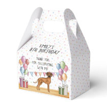 Rhodesian Ridgeback Dog Pastel Birthday Thank You Favor Boxes