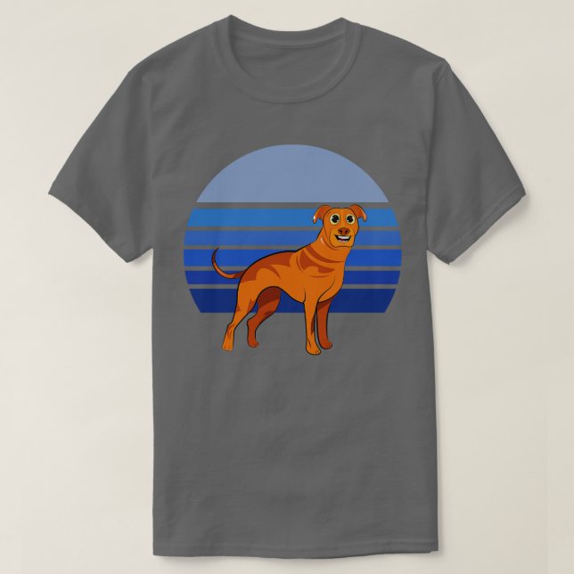 Rhodesian Ridgeback Dog Retro Blue 1 T-Shirt (Design Front)