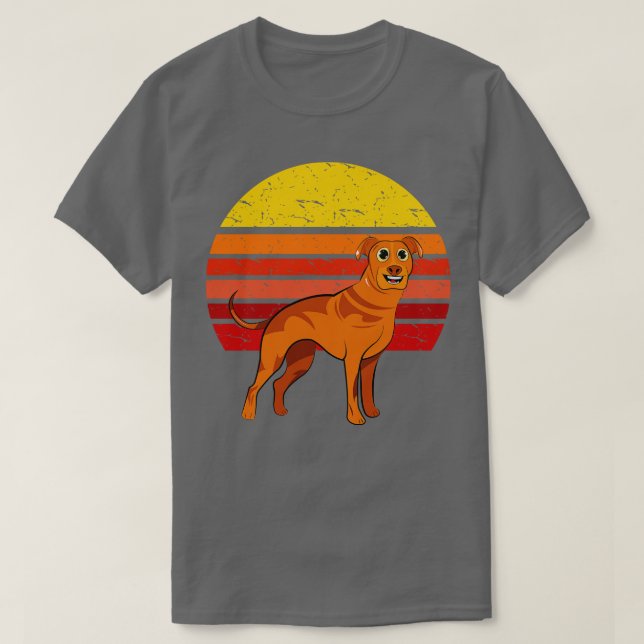 Rhodesian Ridgeback Dog Retro T-Shirt (Design Front)