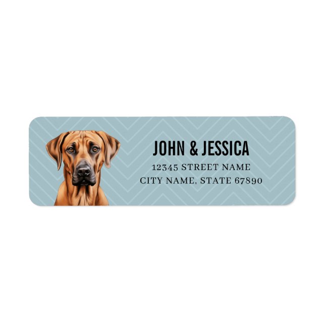 Rhodesian Ridgeback Dog Return Address Labels (Front)