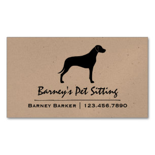 Rhodesian Ridgeback Dog Silhouette Business Card Magnet