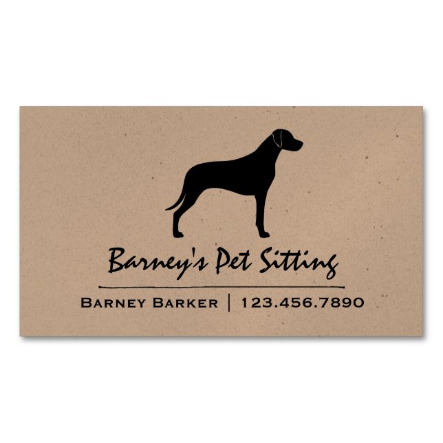 Rhodesian Ridgeback Dog Silhouette Business Card Magnet (Front)