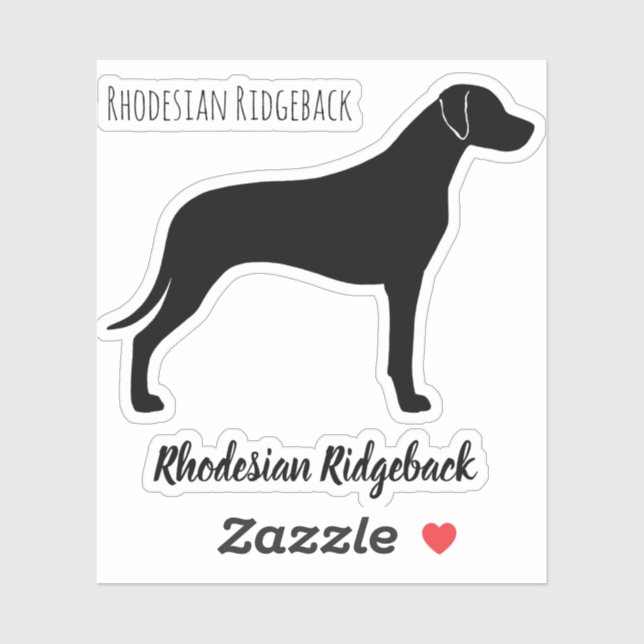 Rhodesian Ridgeback Dog Silhouette Ridgie Vinyl Sticker (Sheet)