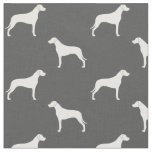 Rhodesian Ridgeback Dog Silhouettes Grey and White Fabric