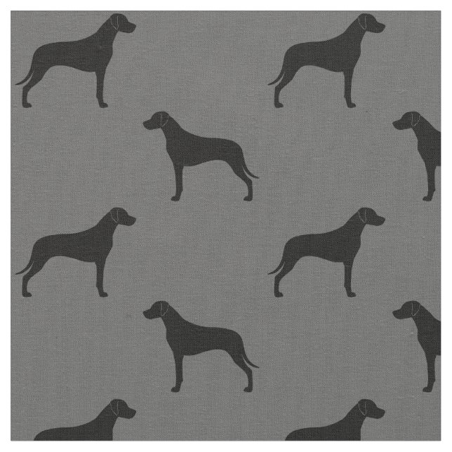 Rhodesian Ridgeback Dog Silhouettes Patterned Fabric (Close Up)