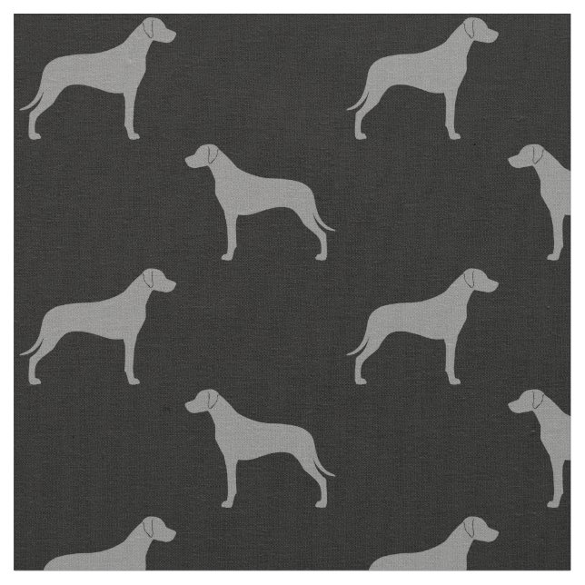 Rhodesian Ridgeback Dog Silhouettes Patterned Fabric (Close Up)