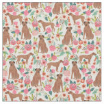 rhodesian ridgeback dog vintage florals cream fabric