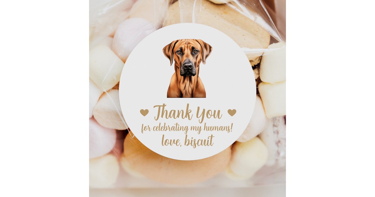 Rhodesian Ridgeback Dog Wedding Favor Stickers | Zazzle