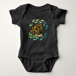 Rhodesian Ridgeback Dog with Wreath Baby Bodysuit