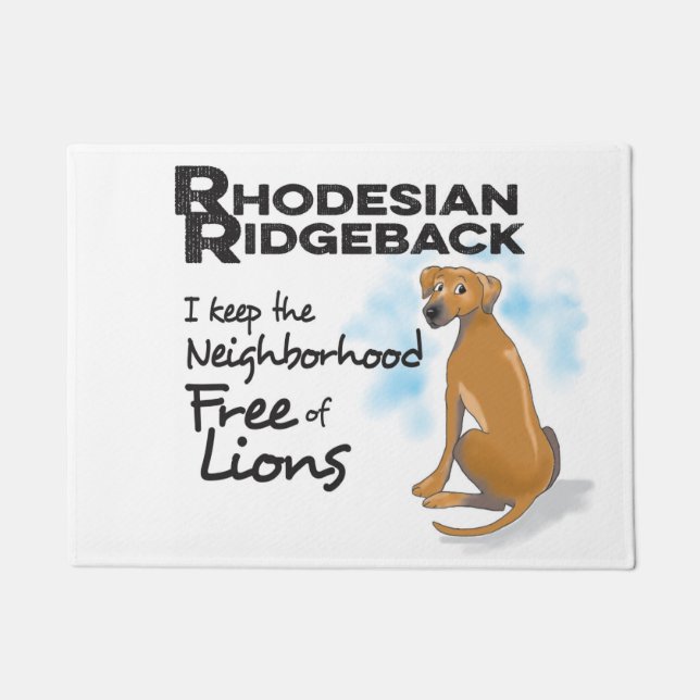 Rhodesian ridgeback door mat (Front)