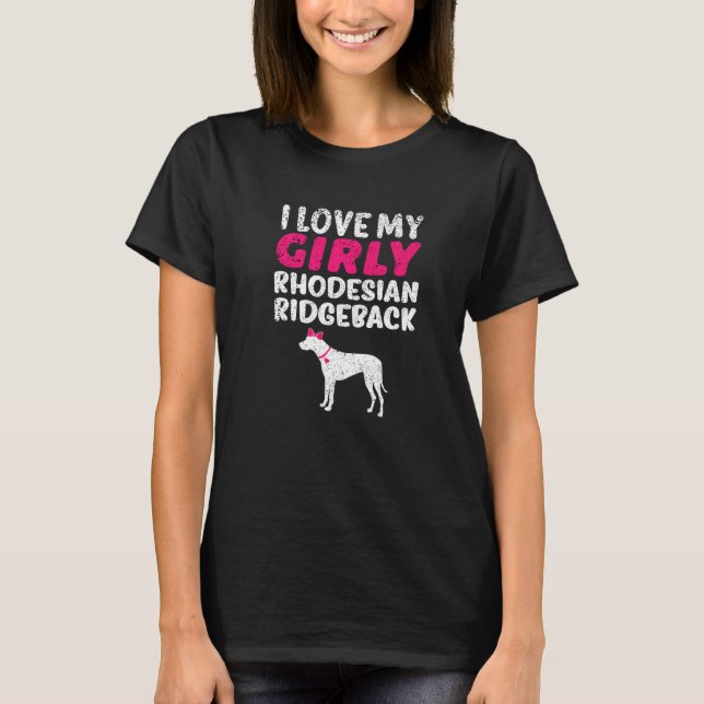 Rhodesian Ridgeback  Girl Dog Girly Gender Reveal  T-Shirt (Front)