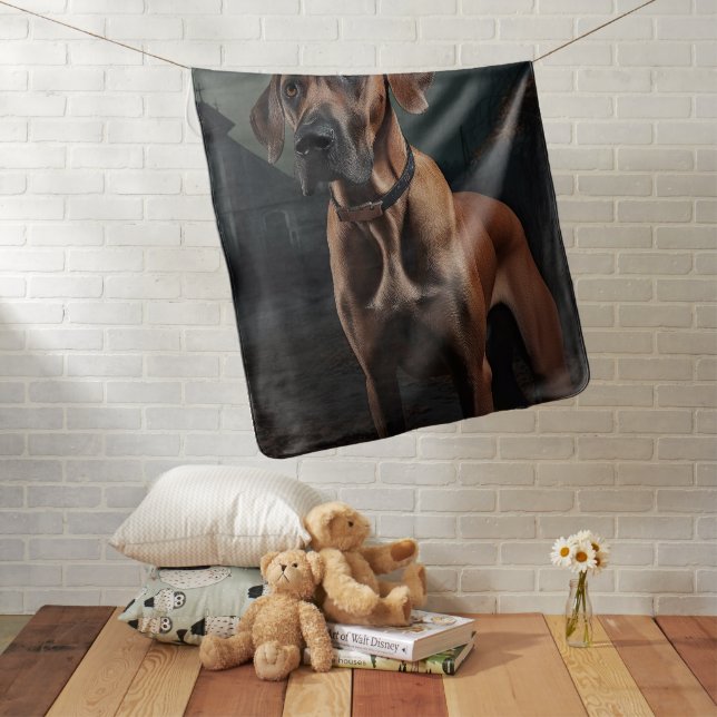 Rhodesian Ridgeback Halloween Scary  Baby Blanket (In Situ)