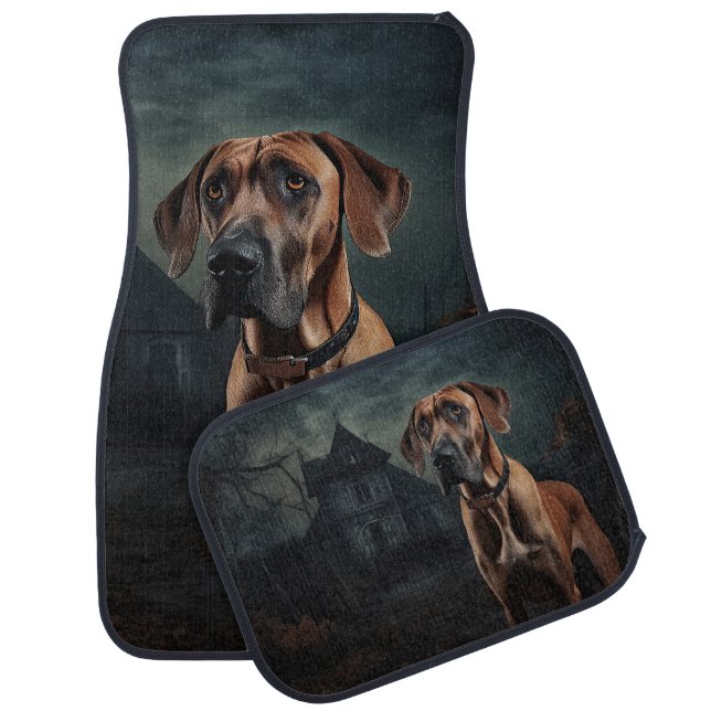 Rhodesian Ridgeback Halloween Scary  Car Floor Mat (Set)