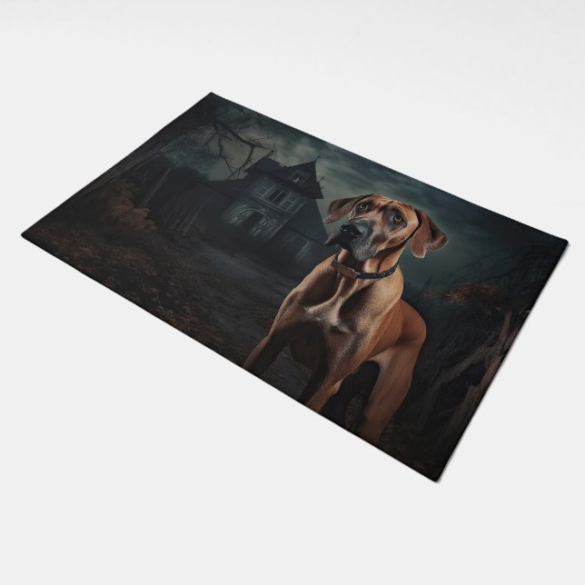 Rhodesian Ridgeback Halloween Scary  Doormat (Angled)