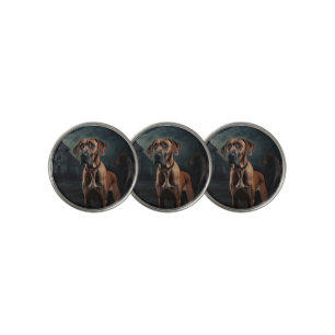 Rhodesian Ridgeback Halloween Scary  Golf Ball Marker