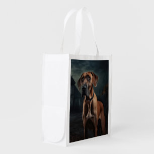 Rhodesian Ridgeback Halloween Scary  Grocery Bag