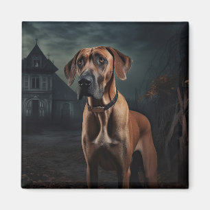 Rhodesian Ridgeback Halloween Scary  Magnet