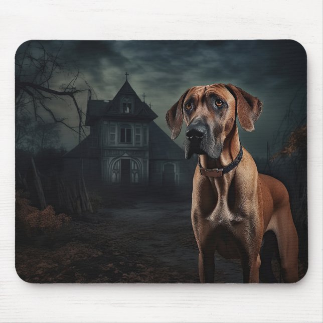 Rhodesian Ridgeback Halloween Scary  Mouse Pad (Front)