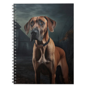 Rhodesian Ridgeback Halloween Scary  Notebook
