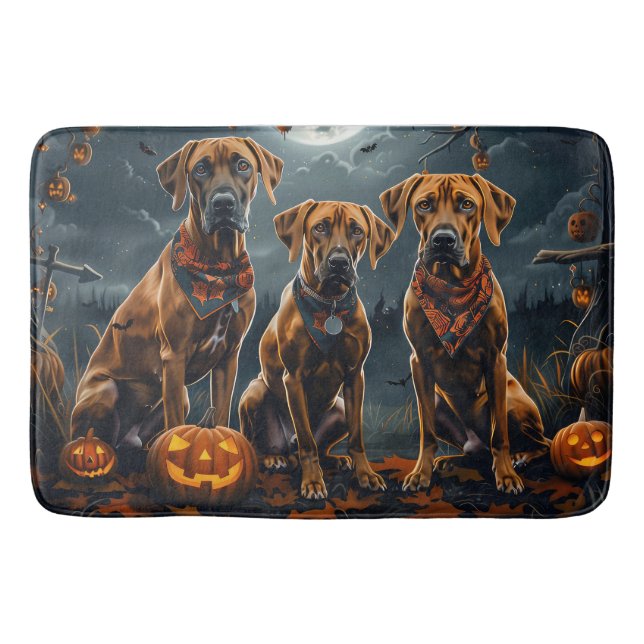 Rhodesian Ridgeback Halloween Spooky  Bath Mat (Front)