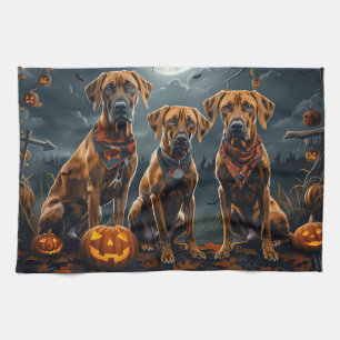 Rhodesian Ridgeback Halloween Spooky  Kitchen Towel