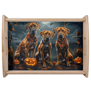 Rhodesian Ridgeback Halloween Spooky  Serving Tray