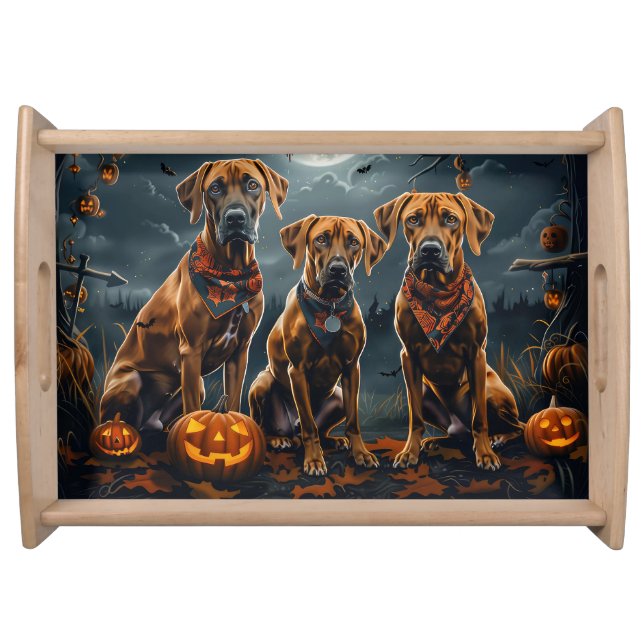 Rhodesian Ridgeback Halloween Spooky  Serving Tray (Front)