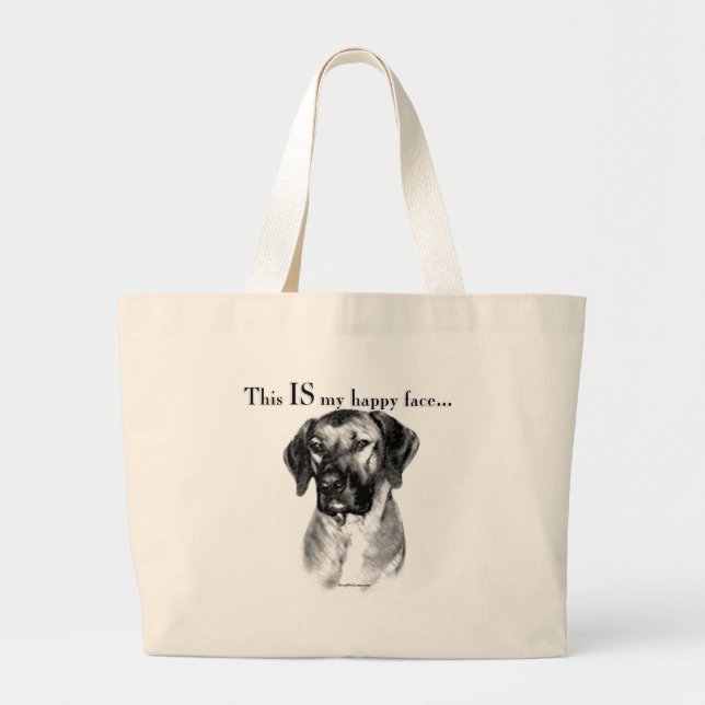 Rhodesian Ridgeback Happy Face Large Tote Bag (Front)