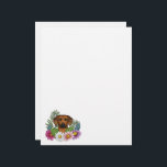 Rhodesian Ridgeback Head Colorful Summer Flowers Letterhead<br><div class="desc">Destei's original cartoon illustration of a cute Rhodesian Ridgeback breed dog's head close-up surrounded by colorful summer wildflowers. There is a blush pink flower,  a purple flower,  a dark pink flower and a white daisy flower together with some green leaves and branches.</div>
