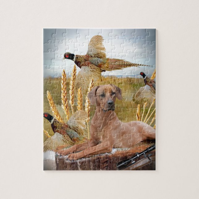 Rhodesian Ridgeback Hunts Jigsaw Puzzle (Vertical)