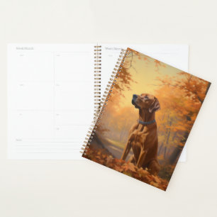 Rhodesian Ridgeback in Autumn Leaves Fall Inspire Planner