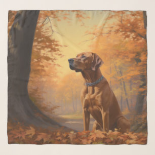 Rhodesian Ridgeback  in Autumn Leaves Fall Inspire Scarf