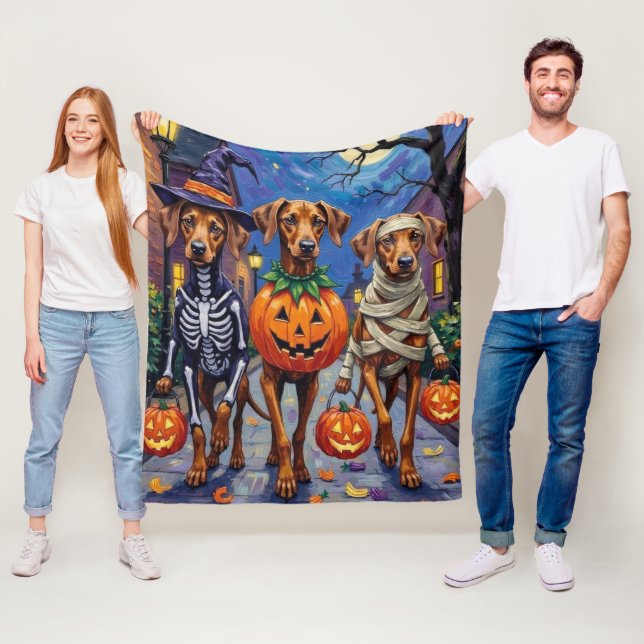 Rhodesian Ridgeback in Halloween Costumes Fleece Blanket (In Situ)