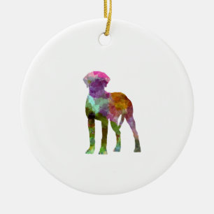 Rhodesian Ridgeback in watercolor Ceramic Ornament
