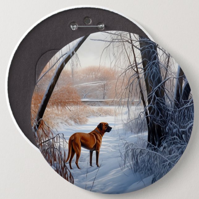 Rhodesian Ridgeback Let It Snow Christmas  Button (Front & Back)