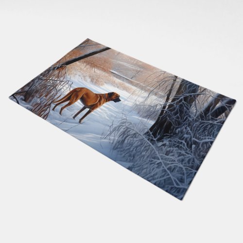 Rhodesian Ridgeback Let It Snow Christmas  Doormat