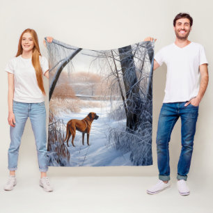 Rhodesian Ridgeback Let It Snow Christmas Fleece Blanket