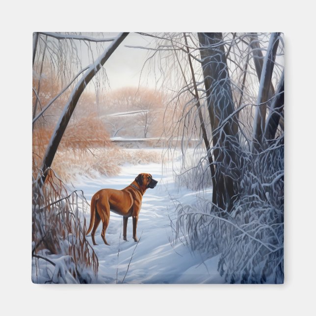 Rhodesian Ridgeback Let It Snow Christmas  Magnet (Front)