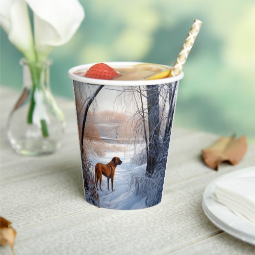 Rhodesian Ridgeback Let It Snow Christmas  Paper Cups