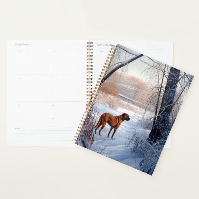 Rhodesian Ridgeback Let It Snow Christmas  Planner (Display)