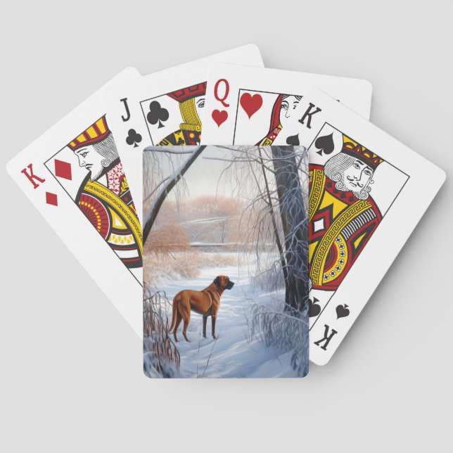 Rhodesian Ridgeback Let It Snow Christmas  Poker Cards (Back)