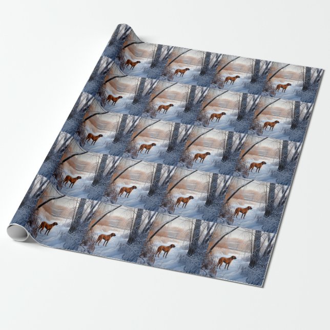Rhodesian Ridgeback Let It Snow Christmas  Wrapping Paper (Unrolled)