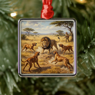 Rhodesian Ridgeback Lion Hound Art Metal Ornament