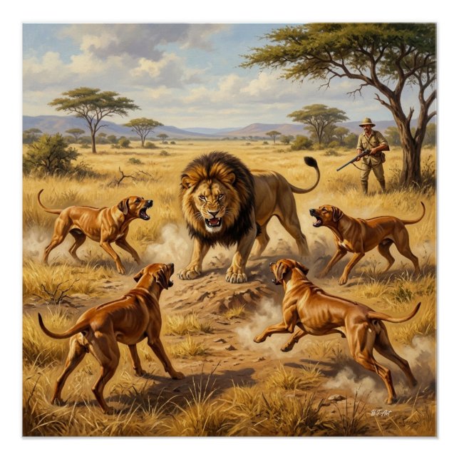 Rhodesian Ridgeback Lion Hound Art Poster (Front)
