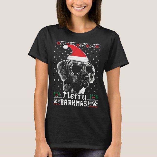 Rhodesian Ridgeback Merry Barkmas Christmas T-Shirt (Front)