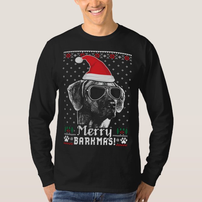 Rhodesian Ridgeback Merry Barkmas Christmas T-Shirt (Front)