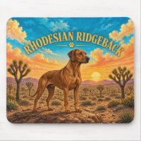 Rhodesian Ridgeback, Mojave Yucca Vintage Watercol